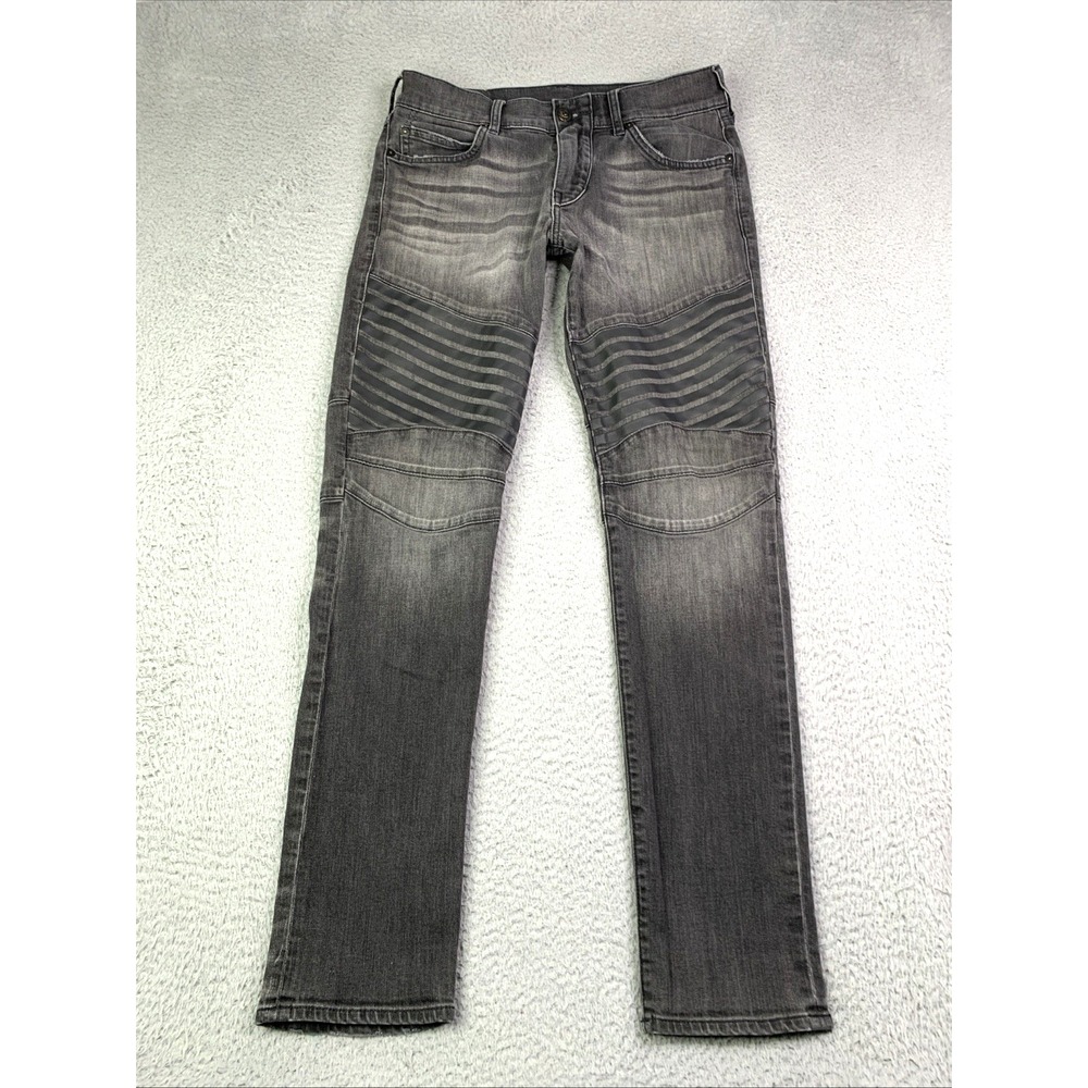 True Religion Jeans Mens Size 29 Geno Moto Relaxed Slim Faded Grey Cotton Blend